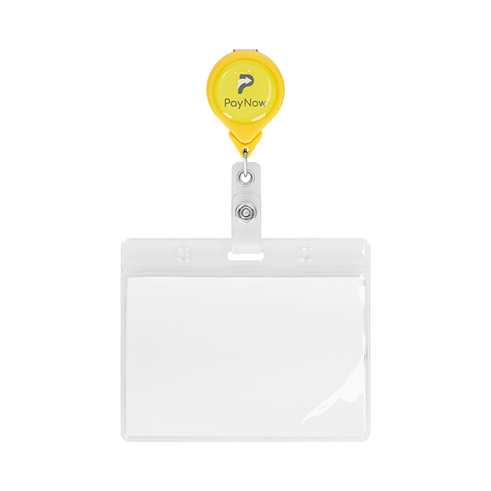 MLBR03 Enrouleur de badge rétractable en forme de goutte avec logo ⌀2,5cm. publicitaire personnalisé - vue 6