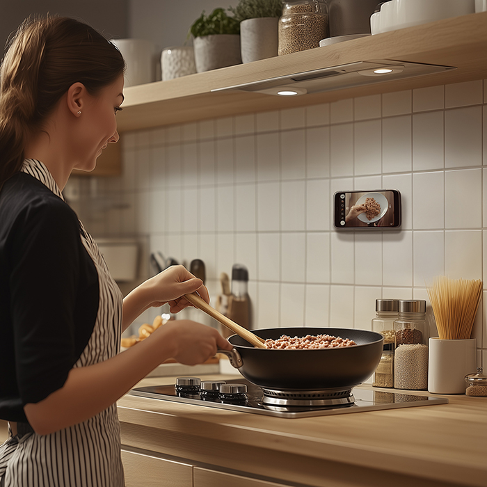 MPHN18 Étui magnétique pour téléphone avec fonction selfie, avec logo en 1 couleur. publicitaire personnalisé - vue 6