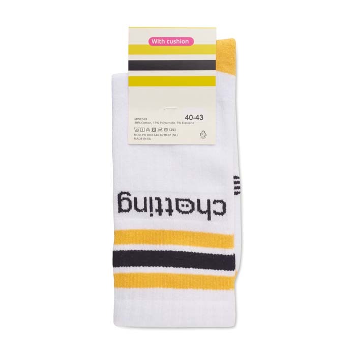 MWCS69 Chaussettes de tennis en coton (fabriquées dans l'UE). Le MOQ est de 50 paire... publicitaire personnalisé - vue 6