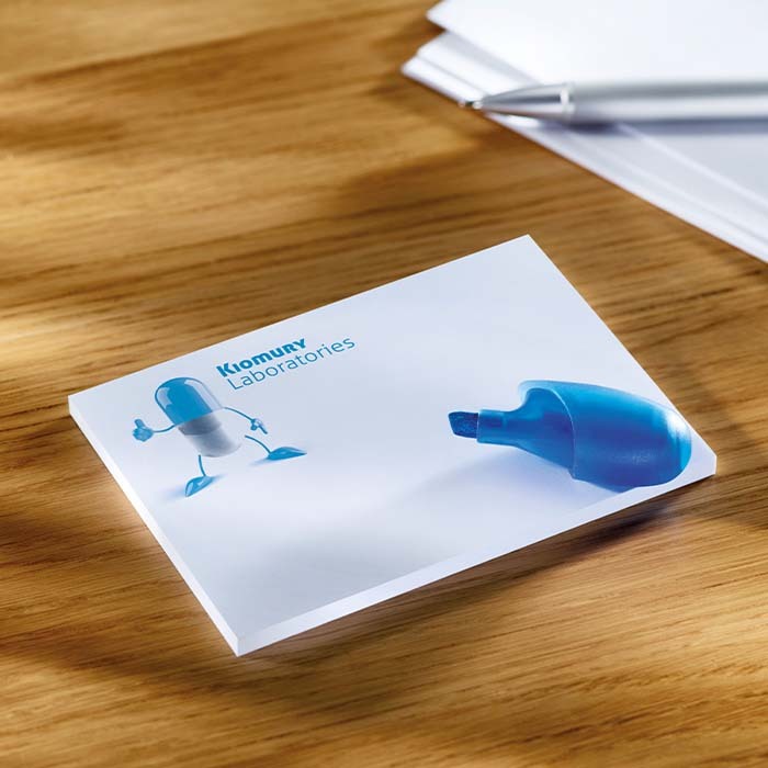 SN02 Bloc de 25-100 notes adhésives de forme rectangle avec impression. publicitaire personnalisé - vue 6