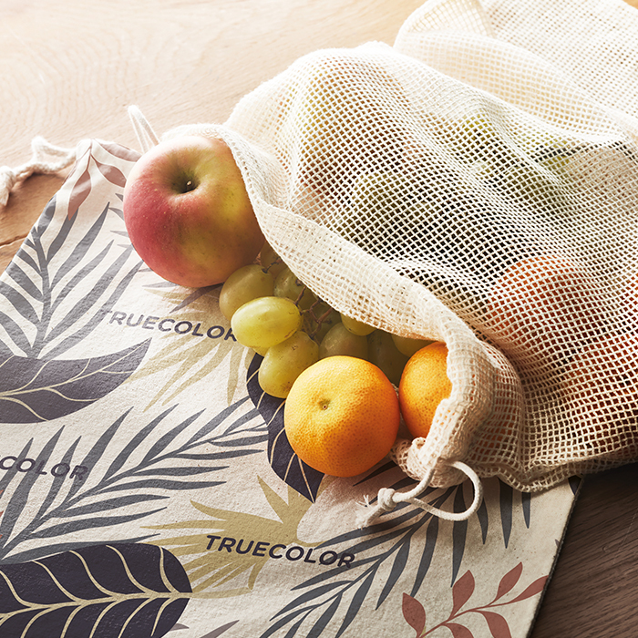 MB9010 Sac d'épicerie en coton avec maille sur 1 côté (30x35cm). publicitaire personnalisé - vue 7