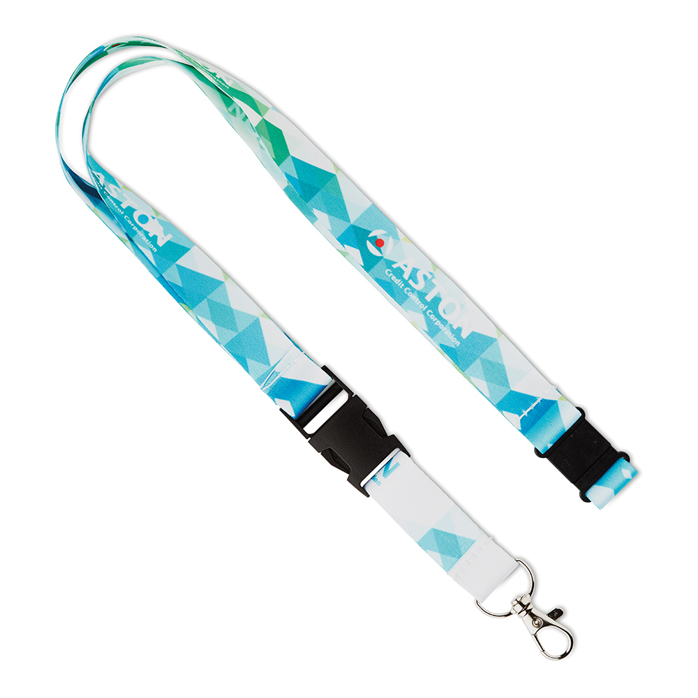 ML1304 Lanyard RPET avec boucle et motif en quadri sur les deux faces. publicitaire personnalisé - vue 7