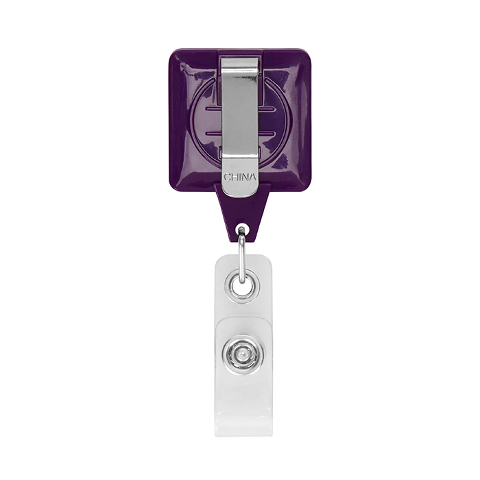 MLBR04 Enrouleur de badge rétractable de forme carrée avec logo de 2,5 cm2. publicitaire personnalisé - vue 7