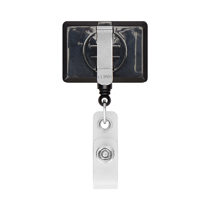 MLBR07 Enrouleur de badge rétractable en forme de rectangle avec logo. publicitaire personnalisé - vue 7