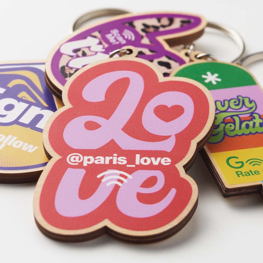 MK6001 Porte-clés en bois de forme personnalisée, fabriqué en contreplaqué de tilleu... publicitaire personnalisé - vue 8