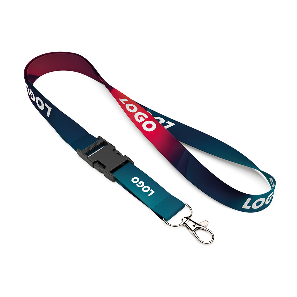 ML1204 Lanyard avec boucle et motif en quadri sur les deux faces. publicitaire personnalisé - vue 8