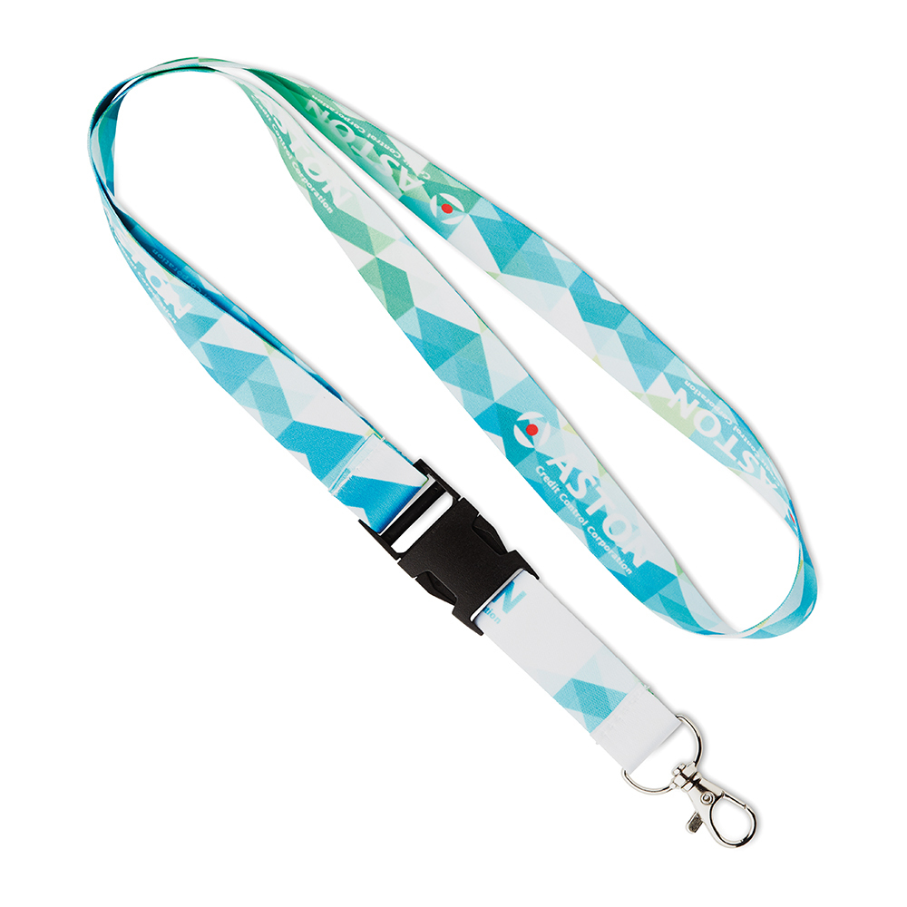 ML1304 Lanyard RPET avec boucle et motif en quadri sur les deux faces. publicitaire personnalisé - vue 8
