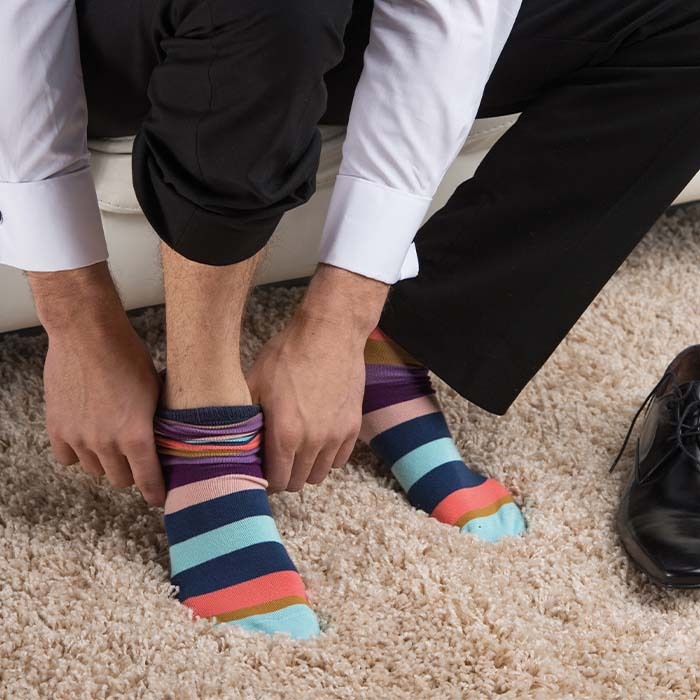 MWBS21 Chaussettes en bambou jacquard. Le MOQ est de 50 paires par taille. publicitaire personnalisé - vue 8