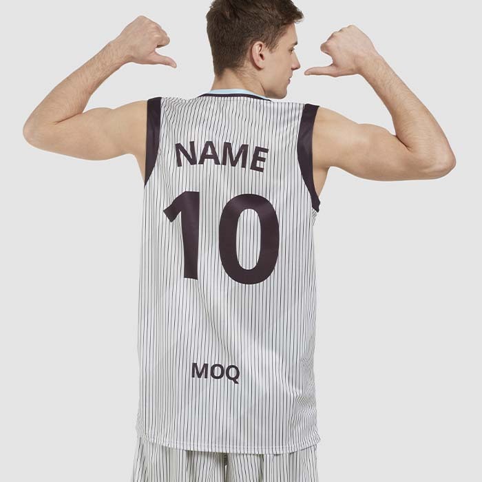 SG1009 Maillot de basket sublimé avec col en V. publicitaire personnalisé - vue 8