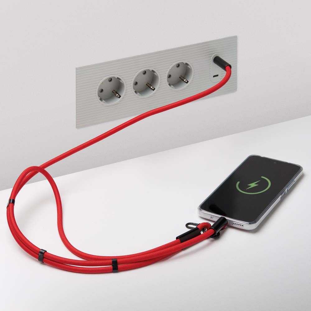 MC1006 Dragonne réglable avec câble de chargement USB-C vers USB-C 60W et support de... publicitaire personnalisé - vue 9