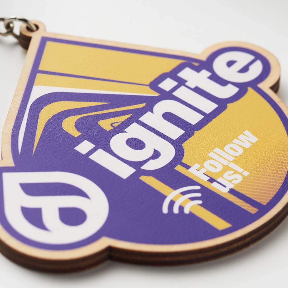 MK6001 Porte-clés en bois de forme personnalisée, fabriqué en contreplaqué de tilleu... publicitaire personnalisé - vue 9