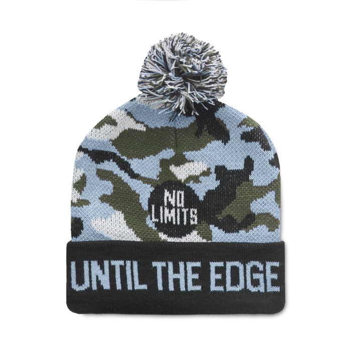 MW1110 Bonnet à revers en jacquard avec pompon en rPET à motif personnalisé. publicitaire personnalisé - vue 9